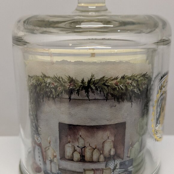 NEW! Michel Design Works Christmas by the Hearth Glass Cloche Candle 5.8oz/164g - Picture 4 of 9